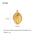 Dettaglio del ciondolo occhio del male placcato oro 18K con misure 17mm x 12,5mm - DFC84-Ovale Raggiato / Oro
