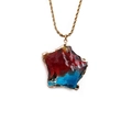 Sternförmige Halskette mit rot-blauem Kristallanhänger und goldener Kordelkette - Rot Blau Farbverlauf Stern Anhänger + 60CM Twist Kette