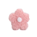Detail of pink teddy fleece flower accessory with soft lamb velvet texture and white center - 8.5cm Double-sided (Altai) / Pink