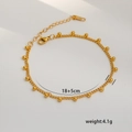 Minimalist 18K gold plated titanium steel chain bracelet with solid beads and lobster clasp - C-1-1 Solid Bead Charm Chain