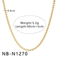 Collier en acier inoxydable plaqué or 18 carats avec maillons en forme de cœur évidé - Style Coeur Creux (NB-N1270)