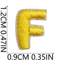 Mini yellow embroidered letter F patch for DIY clothing and bags measuring 1.2cm x 0.9cm - F (Yellow Small)
