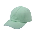 Detail of mint green cotton baseball cap with six-panel structure and neat stitching - Adjustable / Mint Green