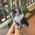 Detail of Border Collie hair claw clip made of high-quality black and white acetate fiber - Clever Border Collie