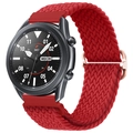 Detail of red woven nylon strap with rose gold adjustable buckle for Galaxy Watch - Red