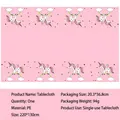 Nappe licorne et arc-en-ciel rose pour anniversaire d'enfant en PE, 220x130cm - Nappe Licorne