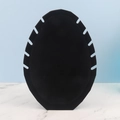 Professional black velvet necklace display stand with multiple side notches for jewelry - Leaf Shape Stand / Black