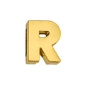 Polished gold 3D metal letter R charm bead for DIY personalized jewelry making - Letter-R / 8mm (Inner Diameter)