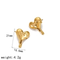 18K vergoldete Herzohrringe in flüssigem Design, Maße 21mm x 16,6mm und 4,2g Gewicht - Gold (TE6947-G)