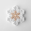 Schneeflocken-Ausstechform aus weißem Kunststoff mit passendem Glasurplätzchen - Schneeflocke Typ B