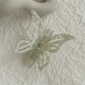 Pale green marble texture butterfly hair claw clip with a secure metal spring - Lilac Large Butterfly Claw
