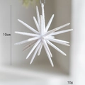 Weißer Weihnachtsstern Anhänger mit Glitzer Finish 10cm Stern Baumschmuck Deko - Weiß (Klein)