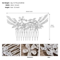 Detailliertes Maßtabelle für Haarkamm aus Silber mit Strass und Legierung-Blumenmuster - Stil J7011 / Silber