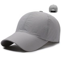 Grey quick-dry mesh baseball cap for men and women with adjustable back buckle strap - Adjustable / Light Gray