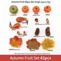 42pcs Halloween autumn decoration set with mini pumpkins maple leaves and pine cones - Autumn Small Pumpkin 42PCS Set