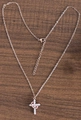 Elegant rose gold crown cross necklace with spinning circle and white zircon stones - Rotating Crown Rose Gold