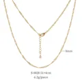 Golden 3mm wave chain necklace with lobster clasp, length 51+4cm and 6.2g weight - Gold S-0020 (55cm/3mm)