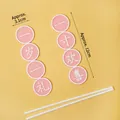 Pink Chinese style 1st birthday cake toppers with lucky growth wishes and support rods - Soft Glue Pink One Year Gift