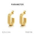 Detalle de parámetros que muestra dimensiones de 21x11mm para pendientes de aro dorados - 21x11mm / Dorado (KE111355-KFC)