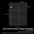 A4 6-pocket photocard sleeve refill with 4-hole design and double-sided loading - A4 4 Holes 6-Pocket Double-Sided Pages 10 Sheets 30#