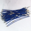 Blue coated steel wire rope keychain ring with secure screw connector clasp - 1.5*150mm / PVC Coated Blue
