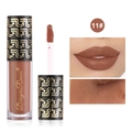 Matte liquid lipstick in shade 11 brown, featuring tube, lip swatch and arm swatch - No.11 Earth Tone