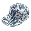 Snapback baseball cap with all-over 100 US dollar bill print in street hip-hop style - M (56-58cm) / Gray & Black Dollar Tone (USD 2#)