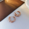 Eleganti orecchini a cerchio in argento 925 con design a corda intrecciata oro rosa - Argento 925 / Oro rosa