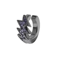 Unique gun-black lightning bolt ear cuff with sparkling purple zircon inlays for men - Black-Purple Lightning Ear Clip - Single (ER717)
