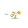 Golden 20G stainless steel helix earring with three iridescent circular opal stones - Gold AB Color (6#-Gold AB)
