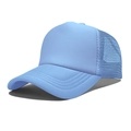 Solid light blue mesh trucker hat with sponge front and curved brim for sun protection - One Size(56-58cm) / Regular Sky Blue Mesh Hat