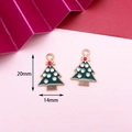Christmas tree alloy enamel pendants in green and gold finish for DIY jewelry crafting - 28# Christmas Tree
