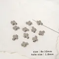 Ciondoli a croce in acciaio inox nero per collane DIY, misura 8x10mm, foro 1,8mm - Croce a Foro Diretto