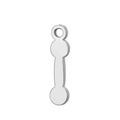 Polished silver stainless steel dumbbell pendant accessory for DIY sports jewelry charm - Steel Round Dumbbell