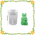 3D rabbit silicone mold for DIY candles with heart ear detail and dimensional measurements - Rabbit with Carrot 001