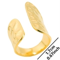 Anillo ajustable de acero inoxidable dorado martillado con diámetro de 1,7 cm - Anillo Abierto Martillado / Dorado