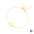 Minimalist 18K gold plated chain bracelet with uppercase letter D pendant detail - Letter D