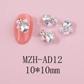 Detail of 10x10mm teardrop rainbow nail rhinestones with white pearls and metal beads - Rainbow Teardrop Rhinestone Pearl Style (AD12)