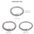 Spezifikationen für Edelstahl-Gliederkette Herrenarmband in den Größen 195mm bis 235mm - Armband (KB162211-KJX) / 19.5cm Armband