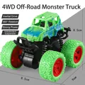 Inertia monster truck toy in bright green with splash graffiti and shock absorbers - Green (Bagged)