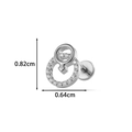Silver G23 titanium labret stud with female symbol and clear gems, 0.82cm height - Female Symbol Style (T2581-7#) / Silver