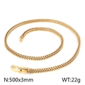 Collana a catena intrecciata in acciaio al titanio dorato, misura 500x3mm e peso 22g - Oro (KN117466-KFC)
