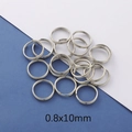 Detailed view of silver 0.8x10mm stainless steel split rings for DIY keychains - 0.8*10mm Steel Color