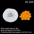 Silicone flower mold for fondant and soap with yellow 3D rose petal finish results - 5#15-210 Rose / Clear