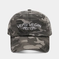 Gorra de camuflaje con bordado blanco Very Vegan en tela de lona lavada de alta calidad - 3# Color (Camuflaje Negro Gris)