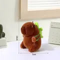Brown Capybara plush keychain with green backpack, 13cm height cute stuffed animal - New Turtle Backpack Capybara / (without Pendant) 11cm-14cm