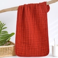 Paños de muselina de algodón para bebé en rojo oscuro de seis capas con textura suave - 6# Rojo Óxido (25*50)