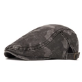 Vintage Camouflage Schirmmütze in Schwarz und Anthrazit mit verstellbarer Metallschnalle - Verstellbar / Dunkelgrau