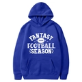 Königsblauer Football Hoodie mit weißem Fantasy Football Season Aufdruck - S / Oberteile / Königsblau (Football-Druck)