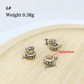Retro silver alloy bead connectors with 5mm hole for DIY bracelet and jewelry making - Hooped Washer Style (6#)